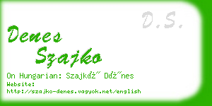 denes szajko business card